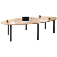 Table ovale Lounge 6 pieds 280 x 140 cm chêne/carbone