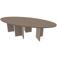 Table ovale pieds croix 280 x 140 cm Quatuor coloris chêne gris