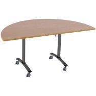 Table pliante Axe demi-lune 136x68 cm coloris hêtre/anthracite