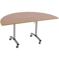 Table pliante Axe demi-lune 160x80 cm coloris hêtre/aluminium
