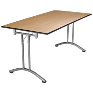 Table pliante Plum 180x80 cm pieds en aluminium coloris gris