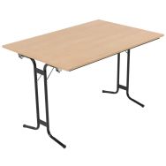 Table pliante Prem's 120x60 cm Hêtre/noir