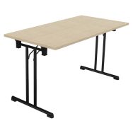 Table pliante Solution pied noir 140 x 70 cm - Buronomic