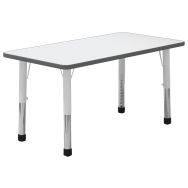 Table rectangulaire Rony  pieds réglables en métal T1à 4 blanc-MIRPLAY School