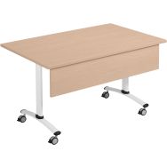 Table rectangulaire mélaminé avec voile de fond pivotant Axe Manutan Expert