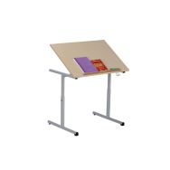 Table réglable Atlas pour handicapé plateau inclinable 90x65 cm, piètement gris