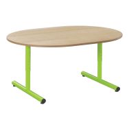 Table réglable Chloé, Ovale, Plateau hêtre, Piètement Granny