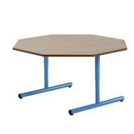 Table régl. Chloé octog. pied dégag. latéral plat. hêtre - Mobidecor