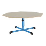 Table réglable Chloé forme octogonale plateau beige - Mobidecor
