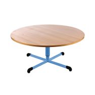 Table réglable Chloé ronde pied central, plateau hêtre - Mobidecor