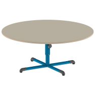 Table réglable Chloé ronde pied central plateau beige - Mobidecor