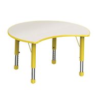 Table réglable Clémence Pétale 90 x 75 cm Jaune/blanc