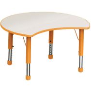 Table réglable Clémence Pétale 90 x 75 cm Orange/blanc