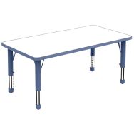 Table réglable Clémence Rectangulaire 115 x 60 cm Bleu/blanc