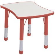 Table réglable Clémence Vague 67 x 55 cm Rouge/blanc