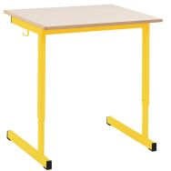 Table réglable Dico 130 x 50 cm chants alaisés - piétement jaune