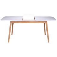 Table réunion Kenna extensible 140 180x75x80 cm Chêne/Blanc