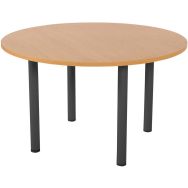 Table réunion Lounge 4 pieds Ø 120 cm hêtre/carbone
