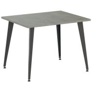 Table réunion Ruby 100 x 80 cm pied Noir plt béton