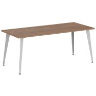 Table réunion Ruby 180 x 80 cm pied Alu plt noyer
