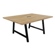 Table réunion cohésion avec bloc électrique pieds métal Buronomic