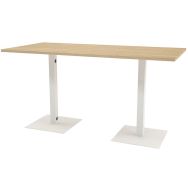 Table réunion haute Greko pied blanc Quadrifoglio