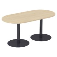 Table réunion oblong Lila 2PCron 160x80 cm chêne clair/anth