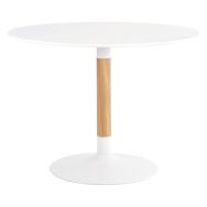 Table ronde fixe Mira diam. 100 cm blanc/naturel