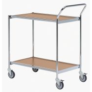 Table roulante chrome - 2 plateaux - Capacité 150 kg