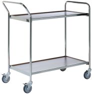 Table roulante grise - 2 plateaux gris 1000x420mm - 150 kg