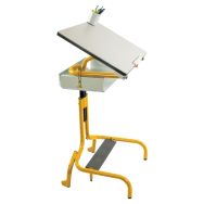 Table scolaire HERGON + avec roulettes avec casier T2àT4 jaune