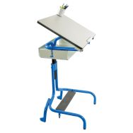 Table scolaire HERGON + avec roulettes avec casier T5àT7 bleu