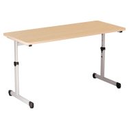 Table scolaire Quar double hauteur réglable 130x55 gris plateau hêtre-Mirplay School