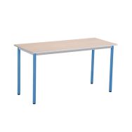 Table scolaire T'Sup plateau mélaminé 130 x 50 cm - T6 - piétement bleu