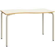 Table scolaire Wave plateau beige pied gris 1300x650mm-Mirplay School