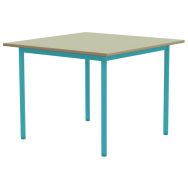 Table scolaire carrée Elodie plateau sous cadre mélaminé beige