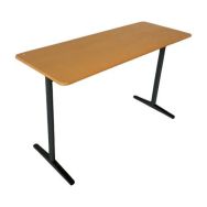 Table scolaire reconditionnée T6 - Bois clair et pieds noirs