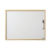 Tableau blanc avec profilé en bois - H:45 cm x L:60 cm - Blanc