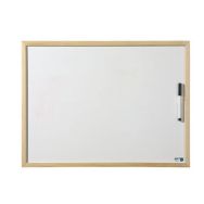 Tableau blanc avec profilé en bois - H:60 cm x L:90 cm - Blanc
