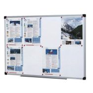 Tableau blanc semi-brillant - 64 x 47 cm - 4 A4 - cadre alu anodisé