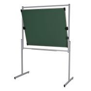 Tableau double face pivotant 1 x 1,20 m - émaillé vert - piètement gris