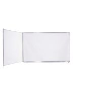 Tableau dyptique émaillé blanc cadre alu strié naturel - 1,20 x 2 m