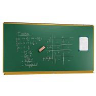 Tableau simple 1 x 1,20 m - émaillé vert - cadre aluminium laqué jaune