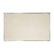 Tableau simple émaillé blanc cadre alu strié naturel Manutan Expert