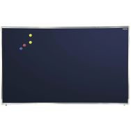 Tableau simple émaillé bleu cadre alu strié naturel - 1 x 1,20 m