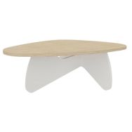 Tables basse Galet 120x80 cm piétement blanc/plateau chêne fil