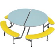 Tables mobile ovale 4 bancs 8 assises - Sico