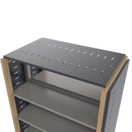 Tablette chapeau d'habillage métal pour rayonnage double face Ellipse,anthracite