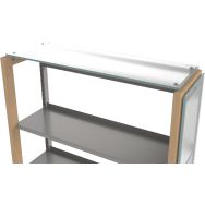 Tablette chapeau d'habillage verre dépoli pour rayonnage Ellipse- Manutan Expert