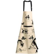 Tablier imprimé 100% coton Dubout 3 chats - 72x85 cm - Lot de 3